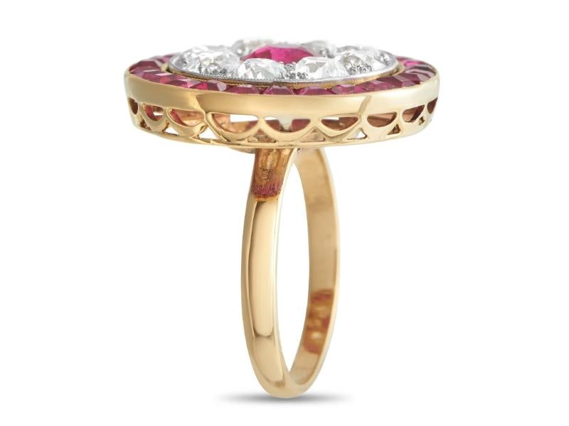 18K Rose Gold 2.10ct Diamond and Ruby Cocktail Ring - 2