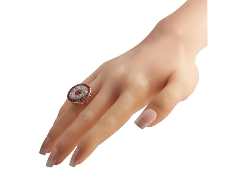 18K Rose Gold 2.10ct Diamond and Ruby Cocktail Ring - 3