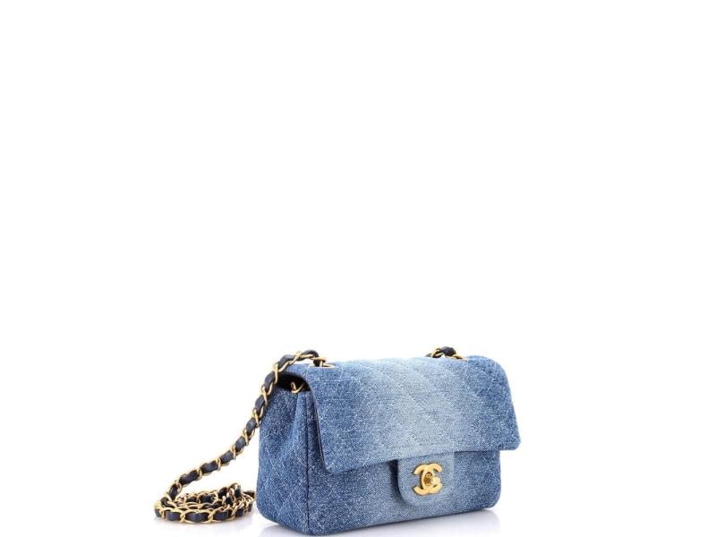 Chanel Classic Single Flap Bag Quilted Ombre Denim Mini - 2