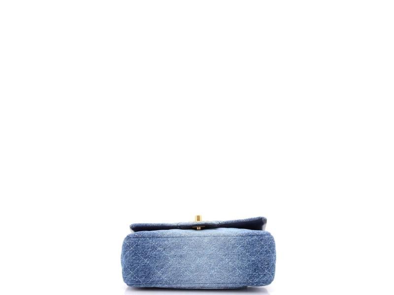 Chanel Classic Single Flap Bag Quilted Ombre Denim Mini - 4