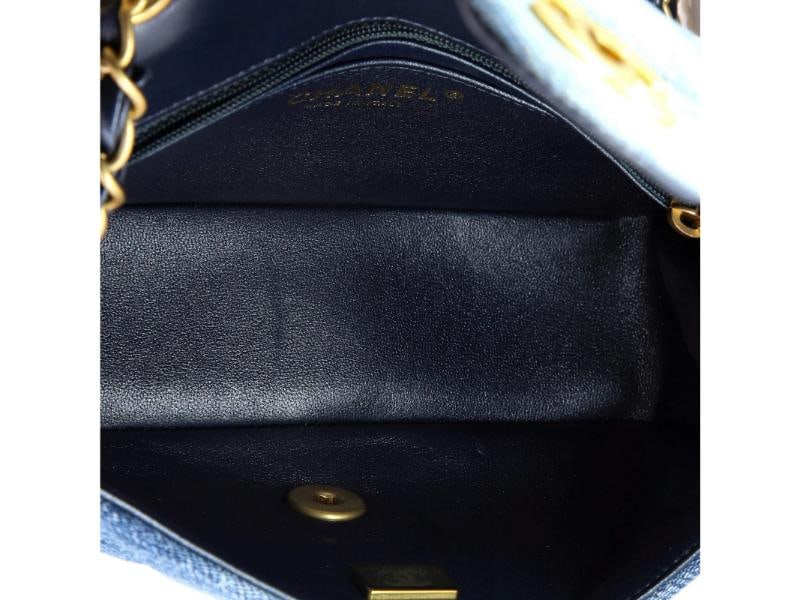 Chanel Classic Single Flap Bag Quilted Ombre Denim Mini - 5
