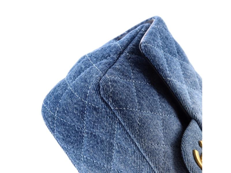Chanel Classic Single Flap Bag Quilted Ombre Denim Mini - 6