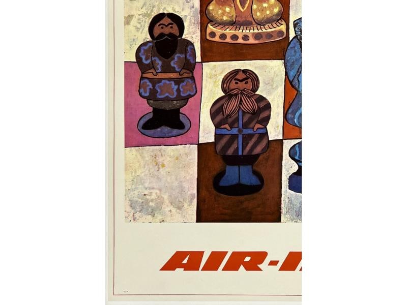 Original Vintage Poster MOSCOW - AIR INDIA Airline Travel Russia Tourism OL - 4