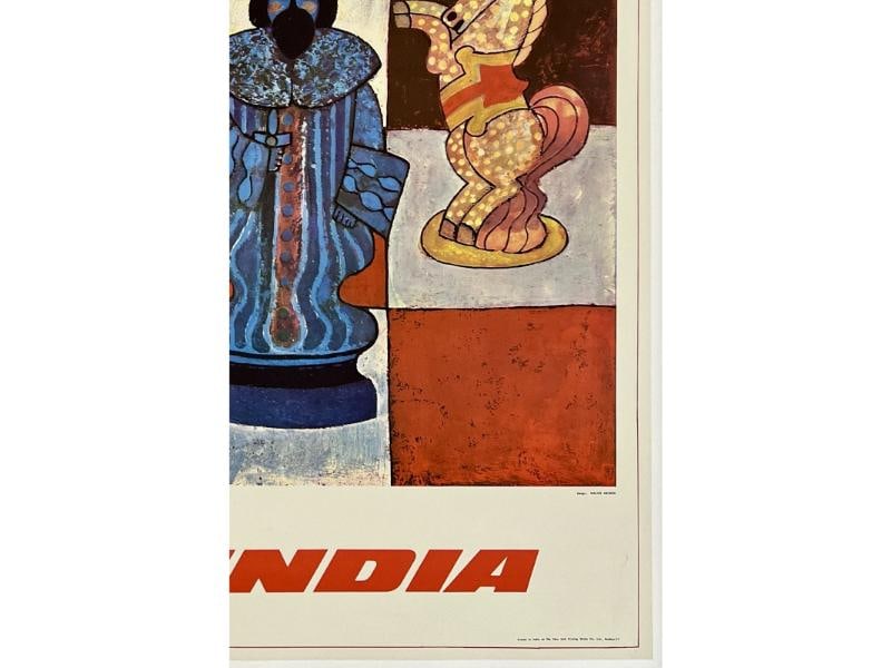 Original Vintage Poster MOSCOW - AIR INDIA Airline Travel Russia Tourism OL - 5