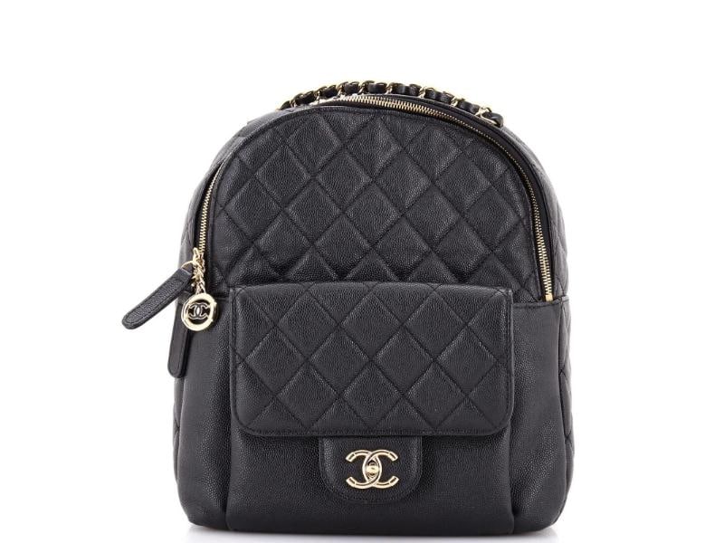 Chanel CC Day Backpack Quilted Caviar Large: Condition: Pre-owned - Excellent,Brand: Chanel,Exterior Material: Leather,Style: Backpacks,Exterior Color: Black,Department: Women,Size: Large,Accessories: Dust Bag