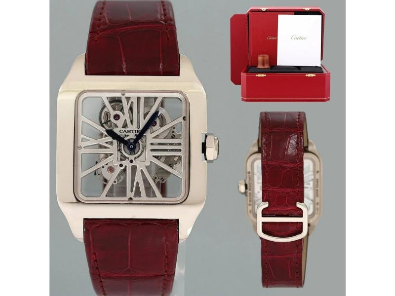 PAPERS MINT Cartier White Gold Leather Dumont Skeleton W2020033 Manual Wind Box/Papers: Condition: Pre-owned - Excellent,Brand: Cartier,Department: Men,Type: Wristwatch,Country of Origin: Switzerland