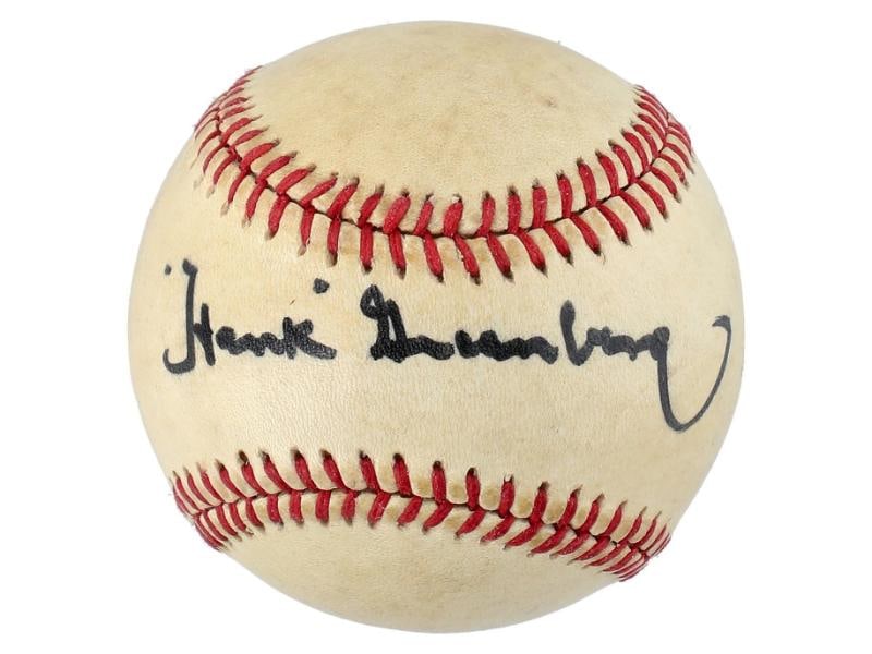 Hank Greenberg Single Signed American League Baseball Beckett Graded 9 MINT: Sport: Baseball,Player: Hank Greenberg,Signed: Yes,Autograph Authentication: Beckett Authentication Services (BAS),Original/Reprint: Original,Product: Ball,Team: Detroit Tigers,Country of Origin: