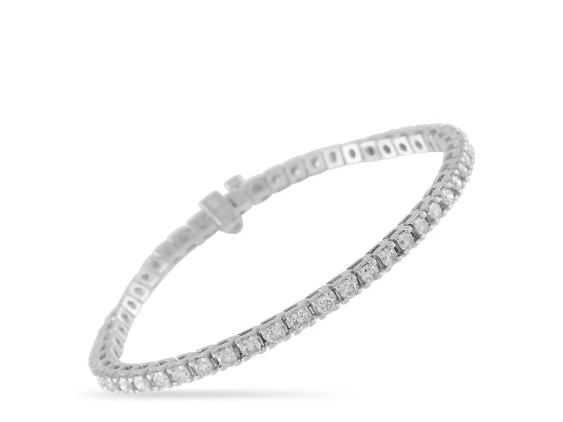 18K White Gold 4.50ct Diamond Tennis Bracelet (1 of 3)