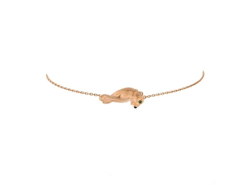 Cartier Panthere de Cartier Single Chain Bracelet 18K Rose Gold with Tsavorite: Condition: Pre-owned - Good,Brand: Cartier,Main Stone: Unknown,Metal: 18K Rose Gold,Metal Purity: 18K,Style: Chain,Type: Bracelet,Color: Rose Gold,Material: Unknown 
