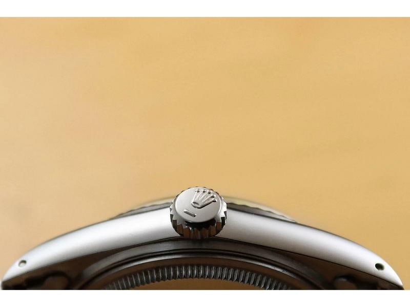 ROLEX MENS DATEJUST 16014 BLUE DIAL 18K WHITE GOLD STAINLESS STEEL WATCH - 8