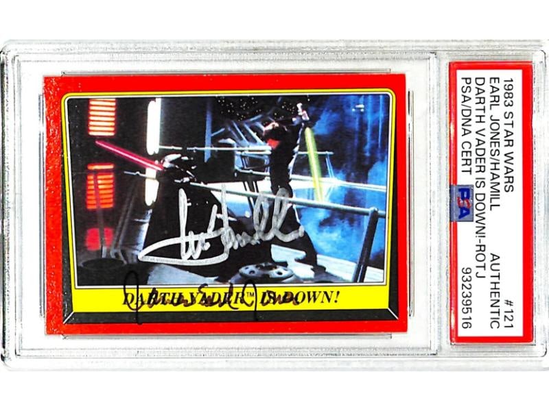 1983 Star Wars JAMES EARL JONES & MARK HAMILL Signed Auto Card PSA/DNA Slabbed: Condition: Graded - PSA Authentic: Professionally graded ,Country of Origin: United States,Card Size: Standard,Movie: Star Wars: Episode VI Ã¢â‚¬â€œ Return