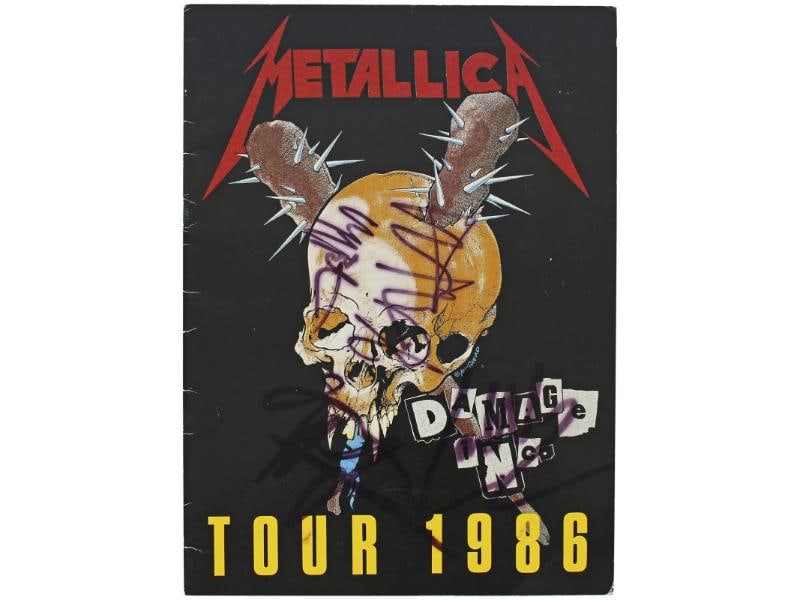 Metallica (4) Hetfield, Burton, Hammett & Ulrich Signed 1986 Tour Program BAS: Condition: Used: An item that has been used previously. ,Autograph Authentication: Beckett,Industry: Music,Original/Reproduction: Original,PRODUCT_COA: Beckett,PRODUCT_SIGNED_BY_NAME: James Hetfield,