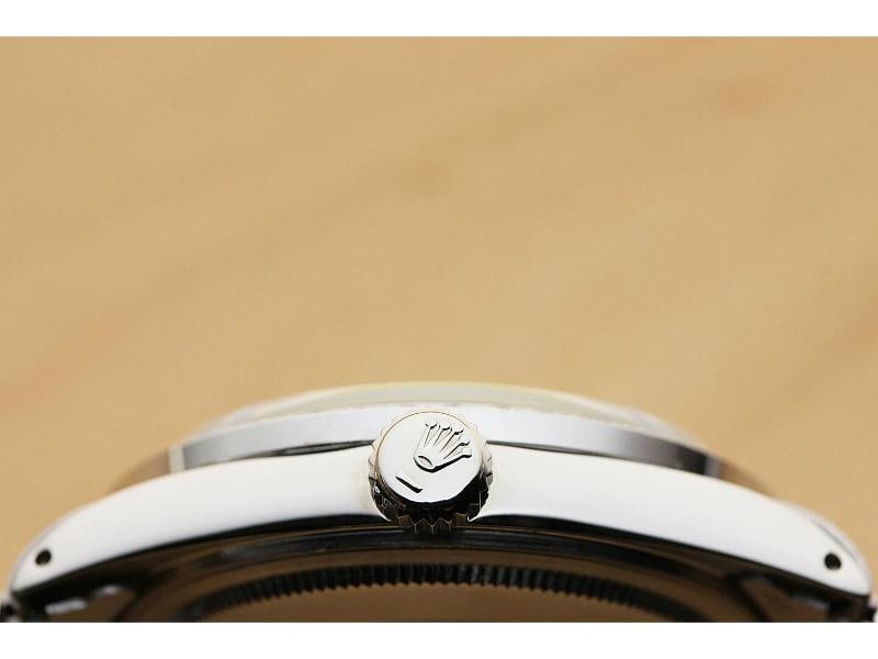 MENS ROLEX DATEJUST SILVER DIAL WATCH + 18K WHITE GOLD DIAMOND BEZEL - 8