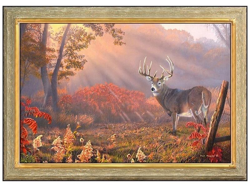 Pat Pauley Original Oil Painting On Canvas Signed Animal Landscape Framed Art: Also, measuring approximately 22Ã¢â‚¬Â x 32Ã¢â‚¬Â and 30Ã¢â‚¬Â x