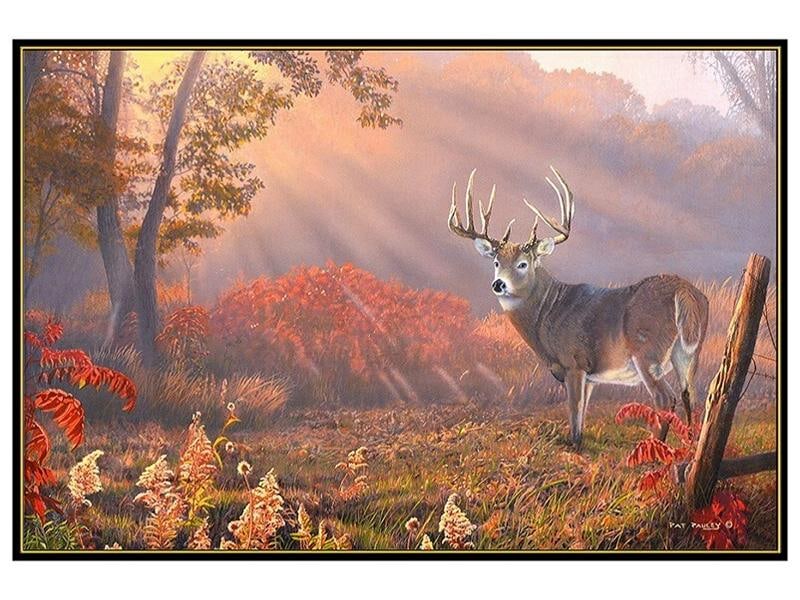 Pat Pauley Original Oil Painting On Canvas Signed Animal Landscape Framed Art - 3