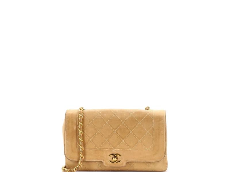 Chanel Vintage Diana Flap Bag Quilted Lambskin Small (1 of 8)