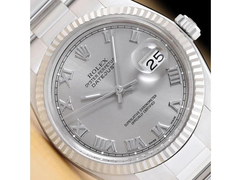 ROLEX MENS DATEJUST 16014 GRAY ROMAN DIAL 18K WHITE GOLD STAINLESS STEEL WATCH: Condition: Pre-owned - Good,Country of Origin: Switzerland,Brand: Rolex,Department: Men's,Style: Dress/Formal, Luxury: Dress Styles,Features: 12-Hour Dial, Acrylic Crystal, Chronometer, Screwdown Crow