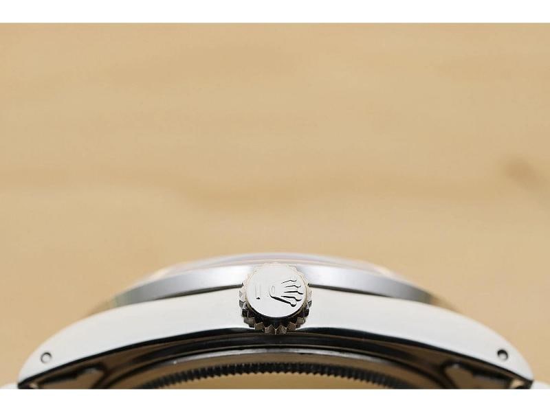 ROLEX MENS DATEJUST 1603 18K WHITE GOLD DIAMOND SAPPHIRE STEEL BLACK WATCH - 8