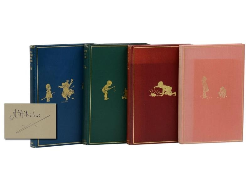 Complete Set of Winnie the Pooh Books ~ SIGNED by A.A. Milne ~ First Edition 1st: Author: Milne, A. A.; E. H. Shepard [Illustrations,Country of Origin: United States of America,Publisher: Methuen & Co,Year Printed: 1928,Special Attributes: 1st Edition, Signed,Binding: