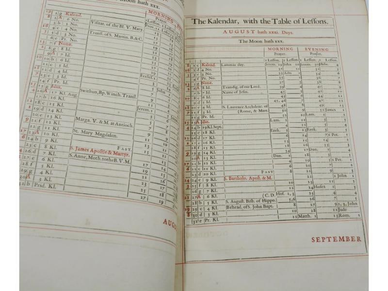 The Book of Common Prayer ~ First Thus 1721 ~ Grierson Folio Dublin Ireland 1st - 9