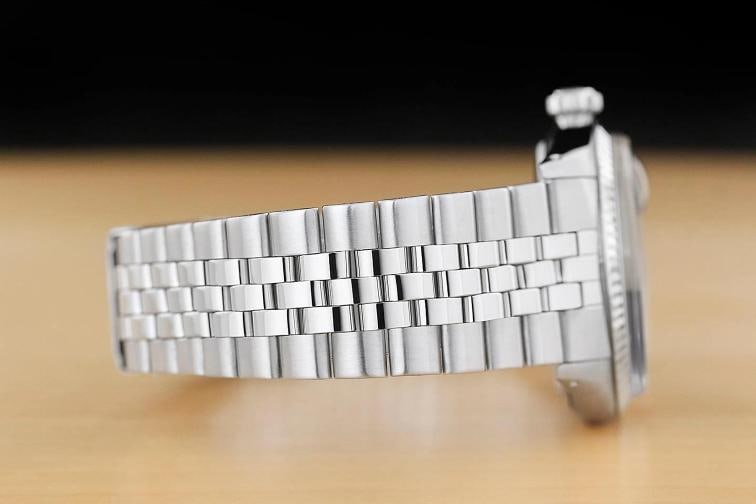 ROLEX DATEJUST 1601 18K WHITE GOLD STEEL GREEN DIAL FOLDED BRACELET WATCH - 8