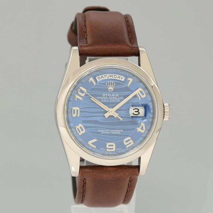 2012 PAPERS MINT Rolex President Day Date Blue Wave 118209 White Gold Oyster - 3