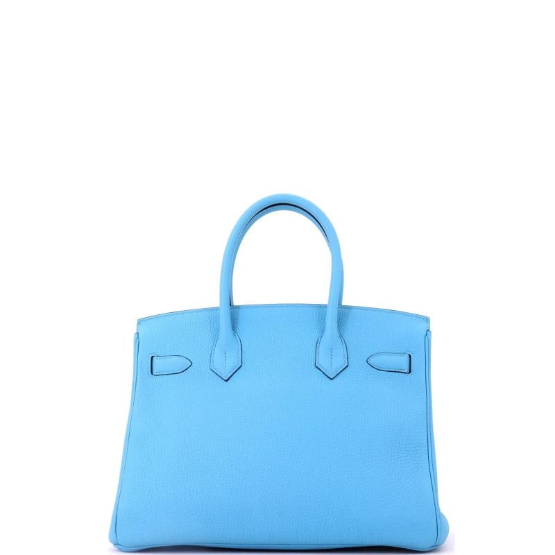 Hermes Birkin Handbag Blue Togo with Gold Hardware 30 - 3