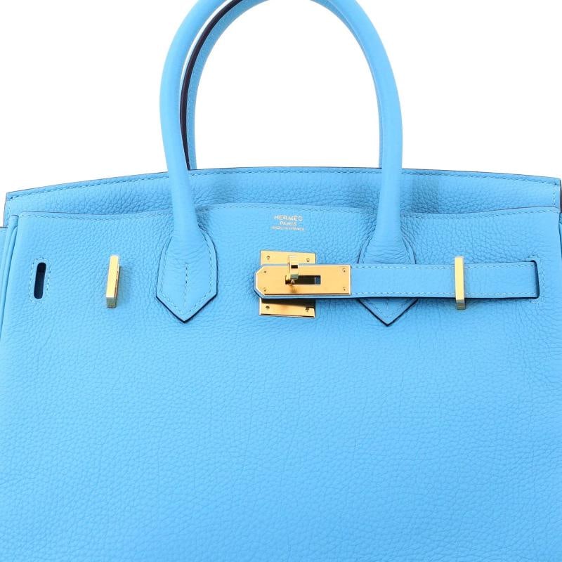 Hermes Birkin Handbag Blue Togo with Gold Hardware 30 - 5