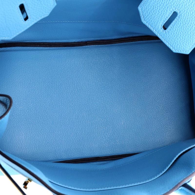 Hermes Birkin Handbag Blue Togo with Gold Hardware 30 - 6