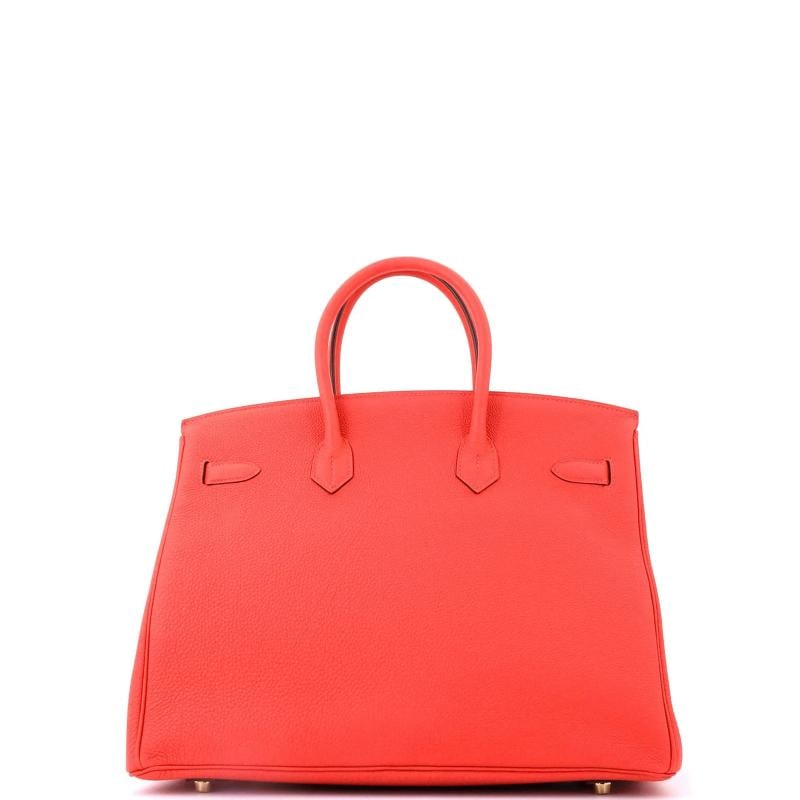 Hermes Birkin Handbag Red Togo with Gold Hardware 35 - 4