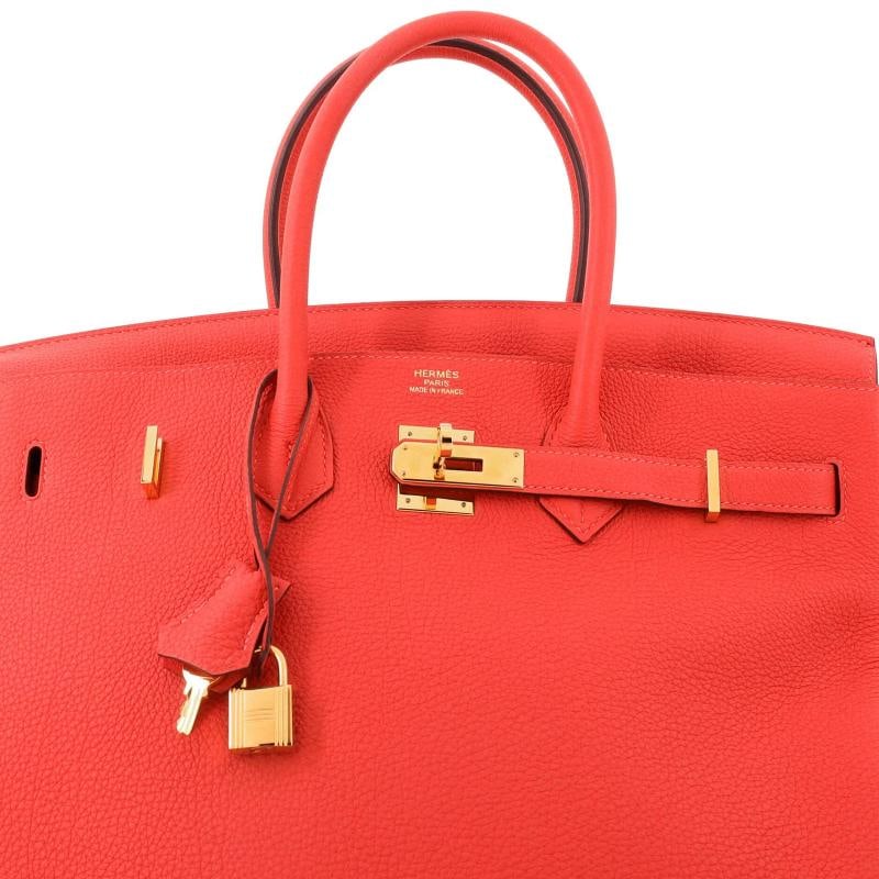 Hermes Birkin Handbag Red Togo with Gold Hardware 35 - 6