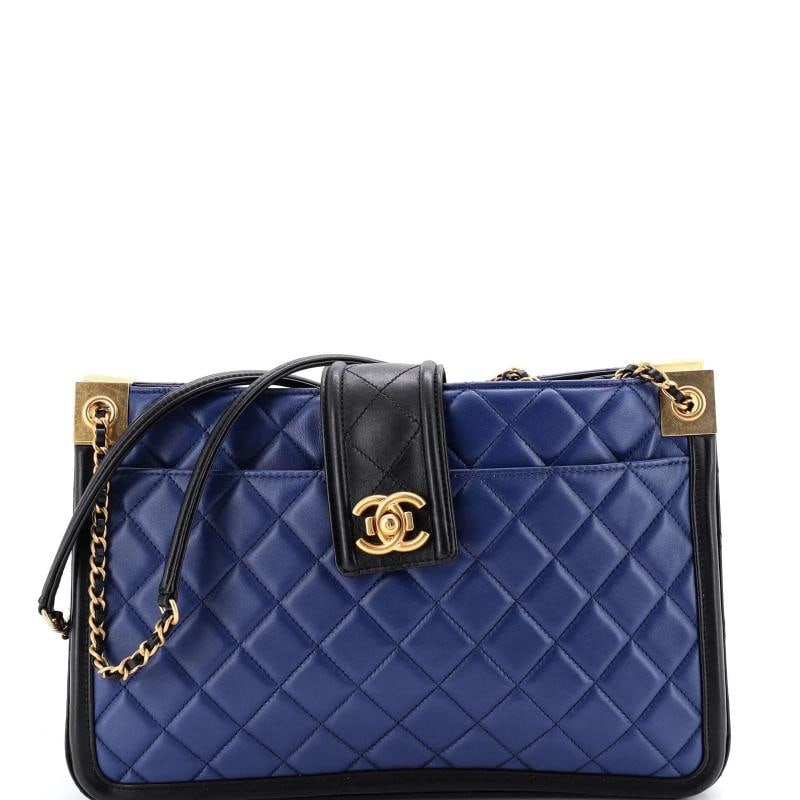 Chanel Elegant CC Tote Quilted Lambskin Medium: Accessories: Dust Bag Measurements: Handle Drop 9.5", Height 8", Width 12", Depth 3.5", Strap Drop 16". Condition: Pre-owned - Excellent,Brand: Chanel,Exterior Material: Leather,Style: Totes,Exterior