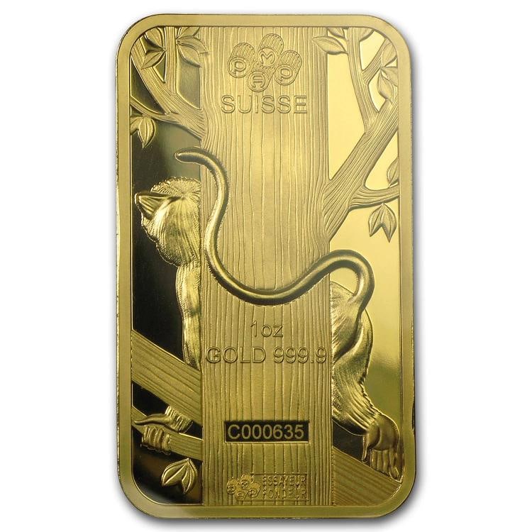 2016 1 oz Gold Bar - PAMP Suisse Year of the Monkey (In Assay) - 4