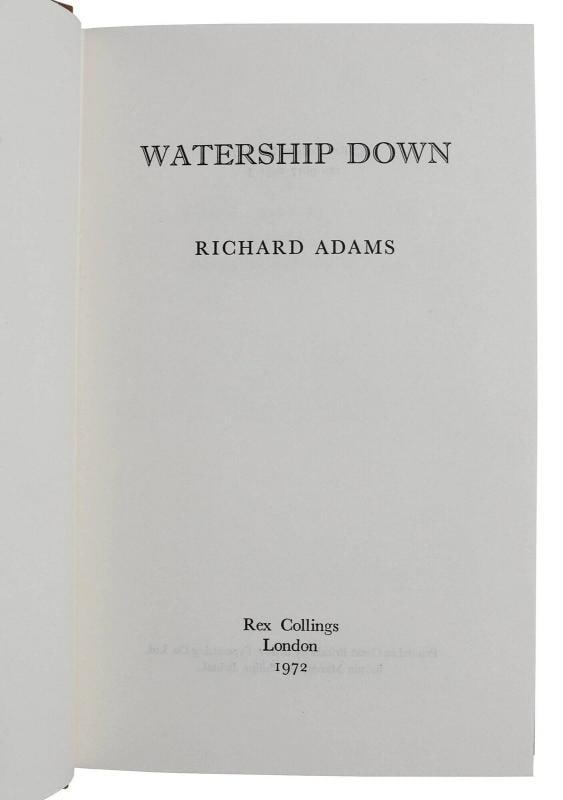 Watership Down ~ by RICHARD ADAMS ~ First Edition ~ 1st Printing 1972 - 7