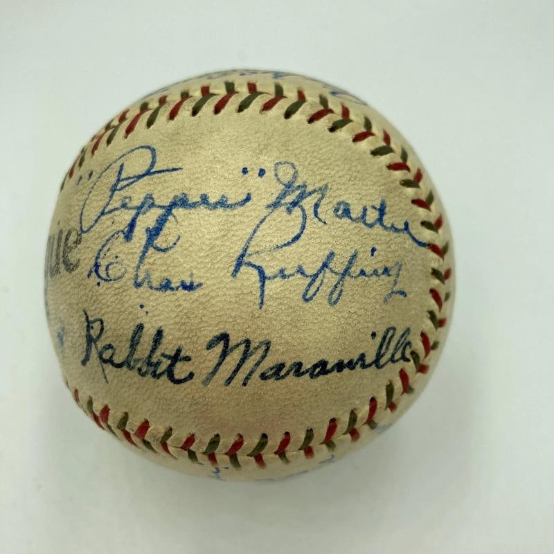 Beautiful Babe Ruth & Lou Gehrig Hall Of Fame Multi Signed Baseball PSA DNA - 4