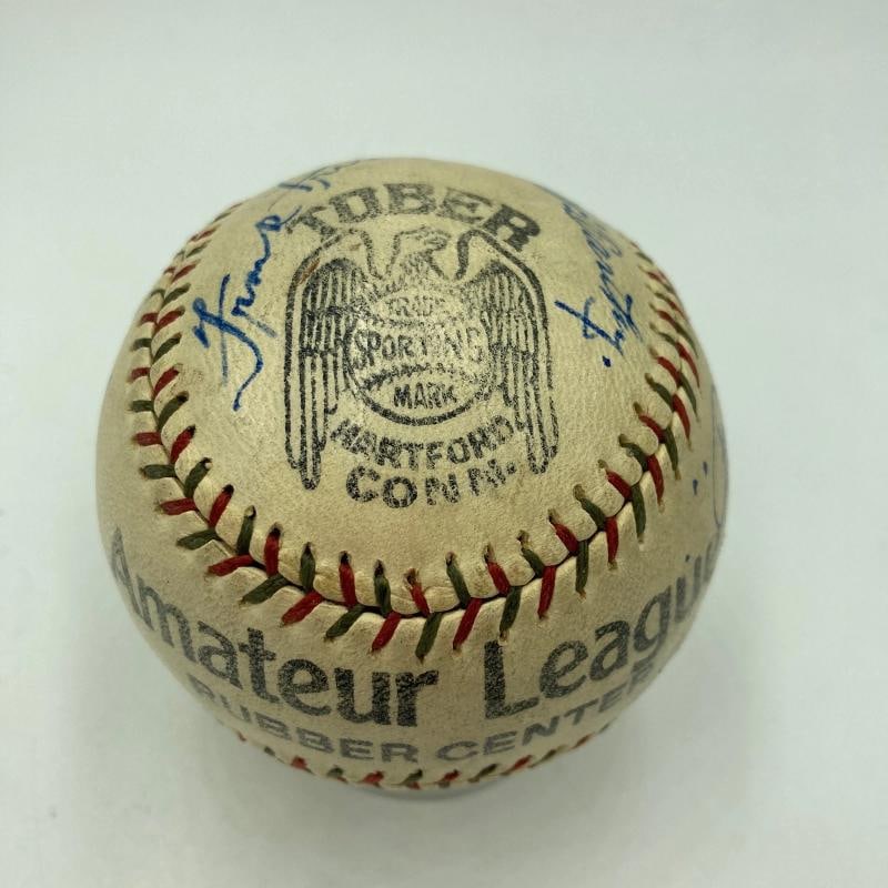 Beautiful Babe Ruth & Lou Gehrig Hall Of Fame Multi Signed Baseball PSA DNA - 7