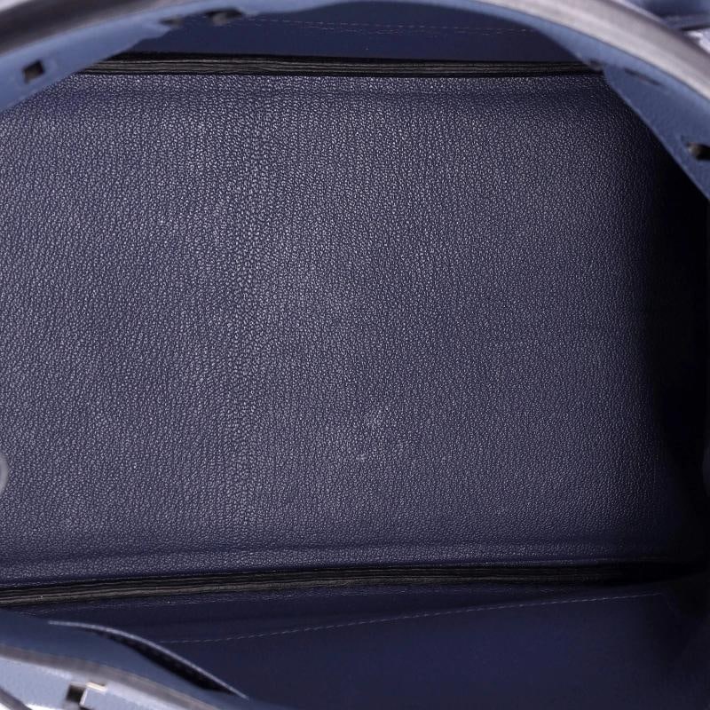 Hermes Birkin Handbag Blue Togo with Palladium Hardware 30 - 5