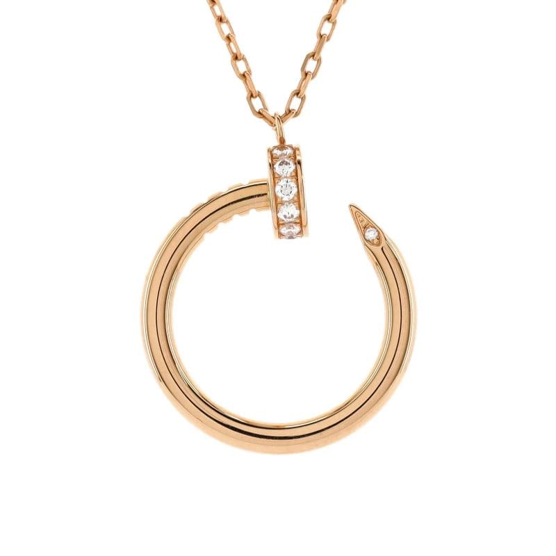 Cartier Juste un Clou Pendant Necklace 18K Rose Gold with Diamonds: Condition: Pre-owned - Good,Brand: Cartier,Main Stone: Diamond,Metal: 18K Rose Gold,Metal Purity: 18K,Style: Pendant,Type: Necklace,Color: Rose Gold,Material: 18K Rose Gold, Diamond Condition: