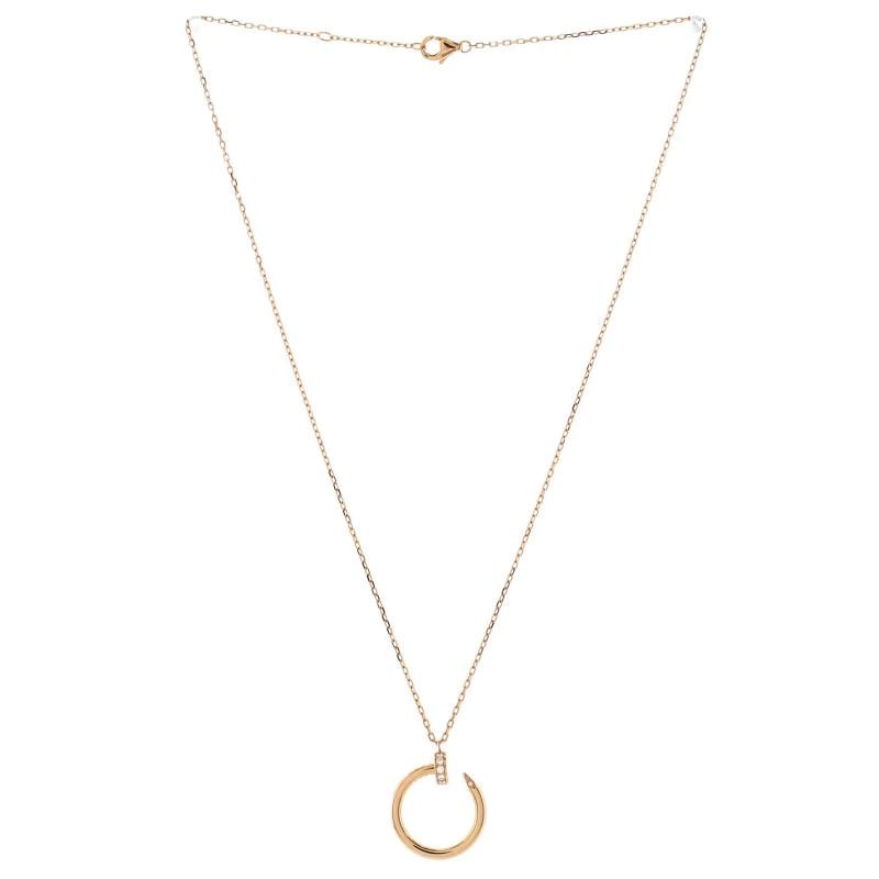 Cartier Juste un Clou Pendant Necklace 18K Rose Gold with Diamonds - 3