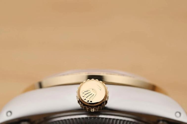 ROLEX LADIES DATEJUST 69173 MOTHER OF PEARL DIAMOND RUBY 18K GOLD STEEL WATCH - 9