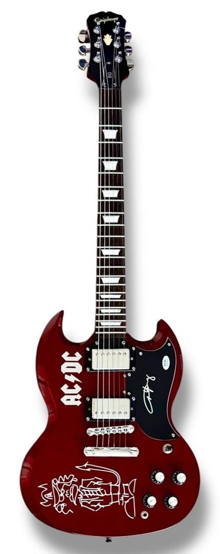 Angus Young Signed Custom Guitar (PSA COA) - 3