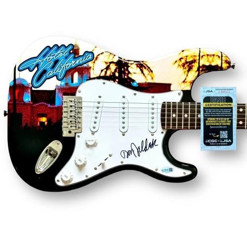 Don Felder Signed Guitar Custom Graphics JSA COA The Eagles Hotel California: Don Felder Signed Custom Guitar (JSA COA). Industry: Music,Object Type: Guitar & Guitar Pick,Original/Reproduction: Original,Signed: Yes,Autograph Authentication: James Spence (JSA),Country of Origin: