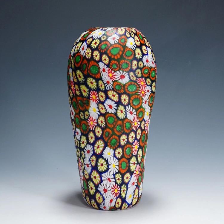 Vase with Redentore and Kiku Murrine Ermanno Toso for Fratelli Toso 1960s - 2