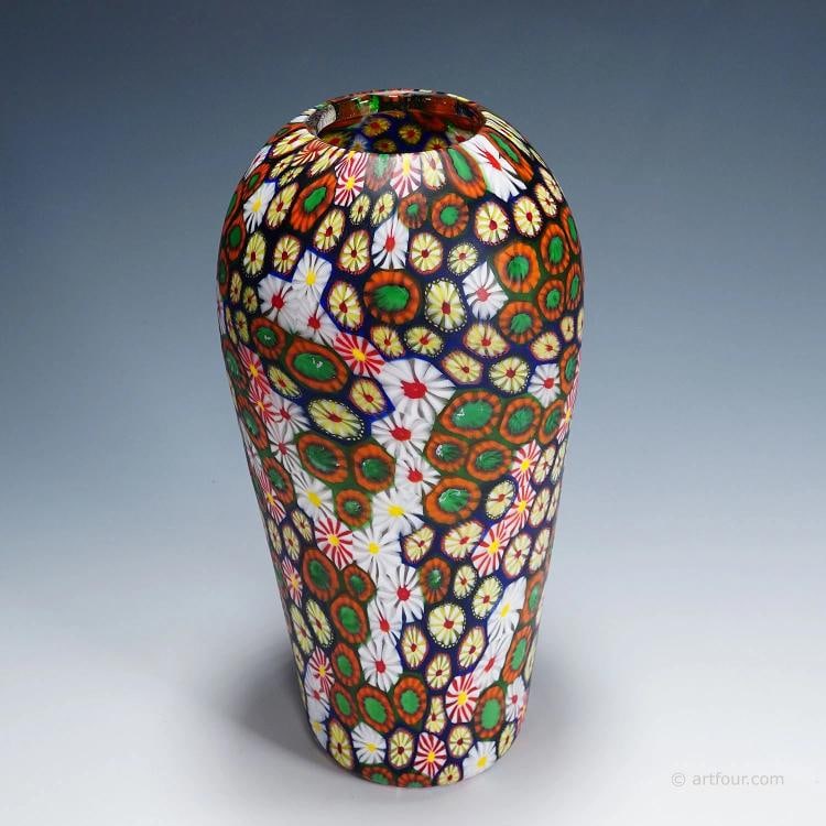 Vase with Redentore and Kiku Murrine Ermanno Toso for Fratelli Toso 1960s - 3