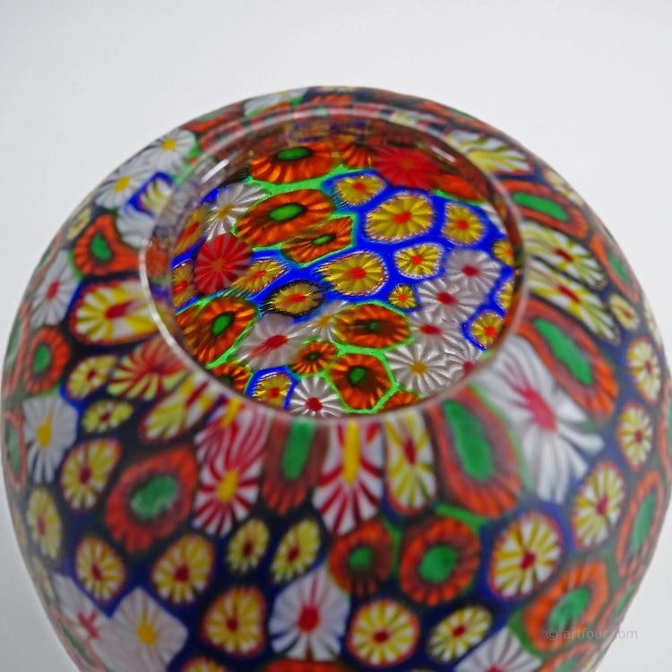 Vase with Redentore and Kiku Murrine Ermanno Toso for Fratelli Toso 1960s - 4