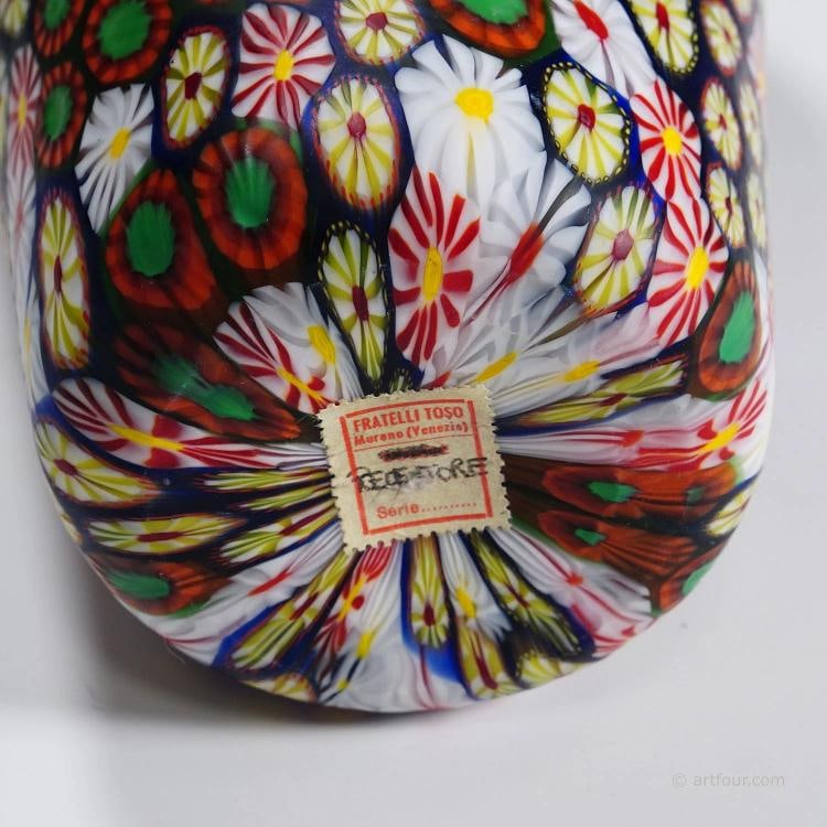 Vase with Redentore and Kiku Murrine Ermanno Toso for Fratelli Toso 1960s - 8