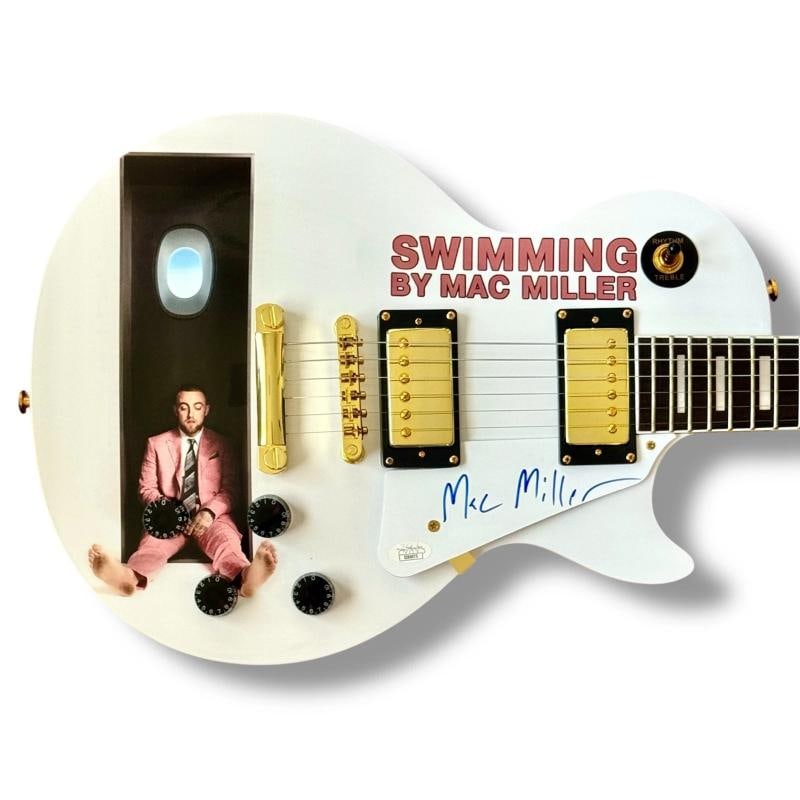Mac Miller Signed Custom Guitar (JSA LOA): Industry: Music,Signed: Yes,Autograph Authentication: James Spence (JSA),Object Type: Guitar & Guitar Pick,Original/Reproduction: Original,Country of Origin: United States