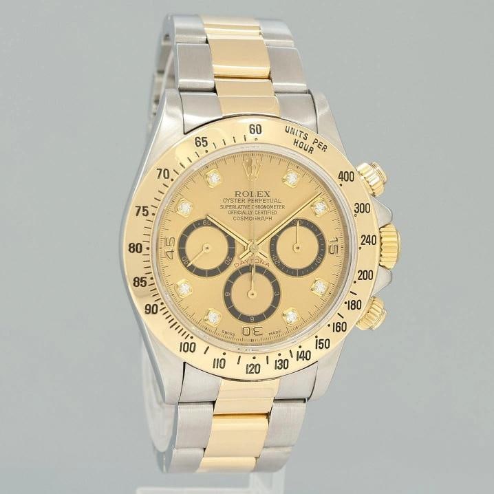 MINT Rolex Daytona 16523 Zenith Two Tone Yellow Gold Champagne Dial Watch Box - 3