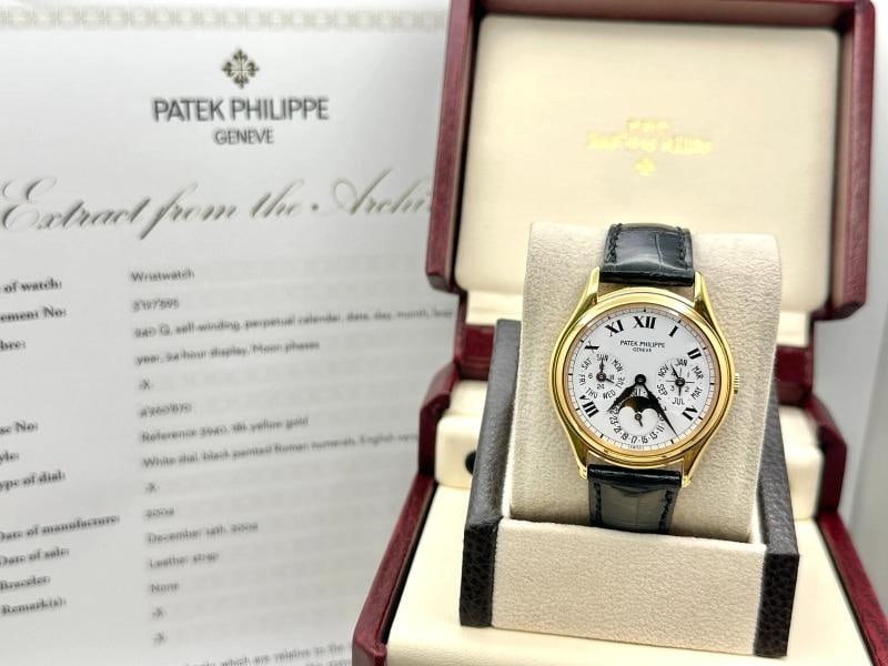 Patek Philippe 3940J Perpetual Calendar 18K Yellow Gold Patek Winder Box Paper (1 of 10)