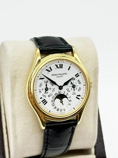 Patek Philippe 3940J Perpetual Calendar 18K Yellow Gold Patek Winder Box Paper - 6